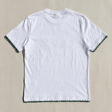 Handmade organic cotton t-shirt with crochet accents by Ana Chic