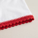 Handmade organic cotton t-shirt with crochet accents by Ana Chic