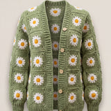Handmade organic cotton crochet cardigan by Ana Chic