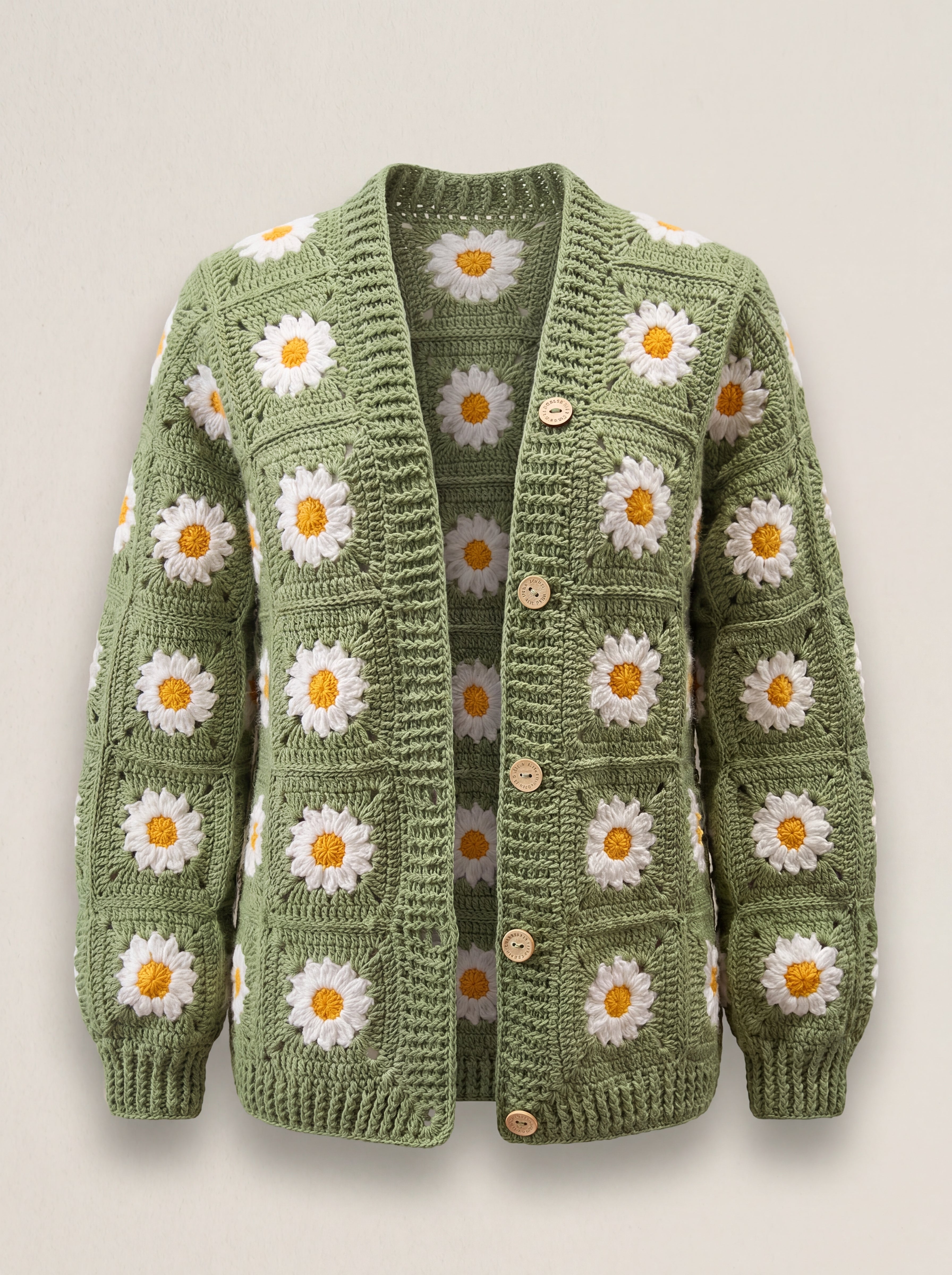 Handmade organic cotton crochet cardigan by Ana Chic