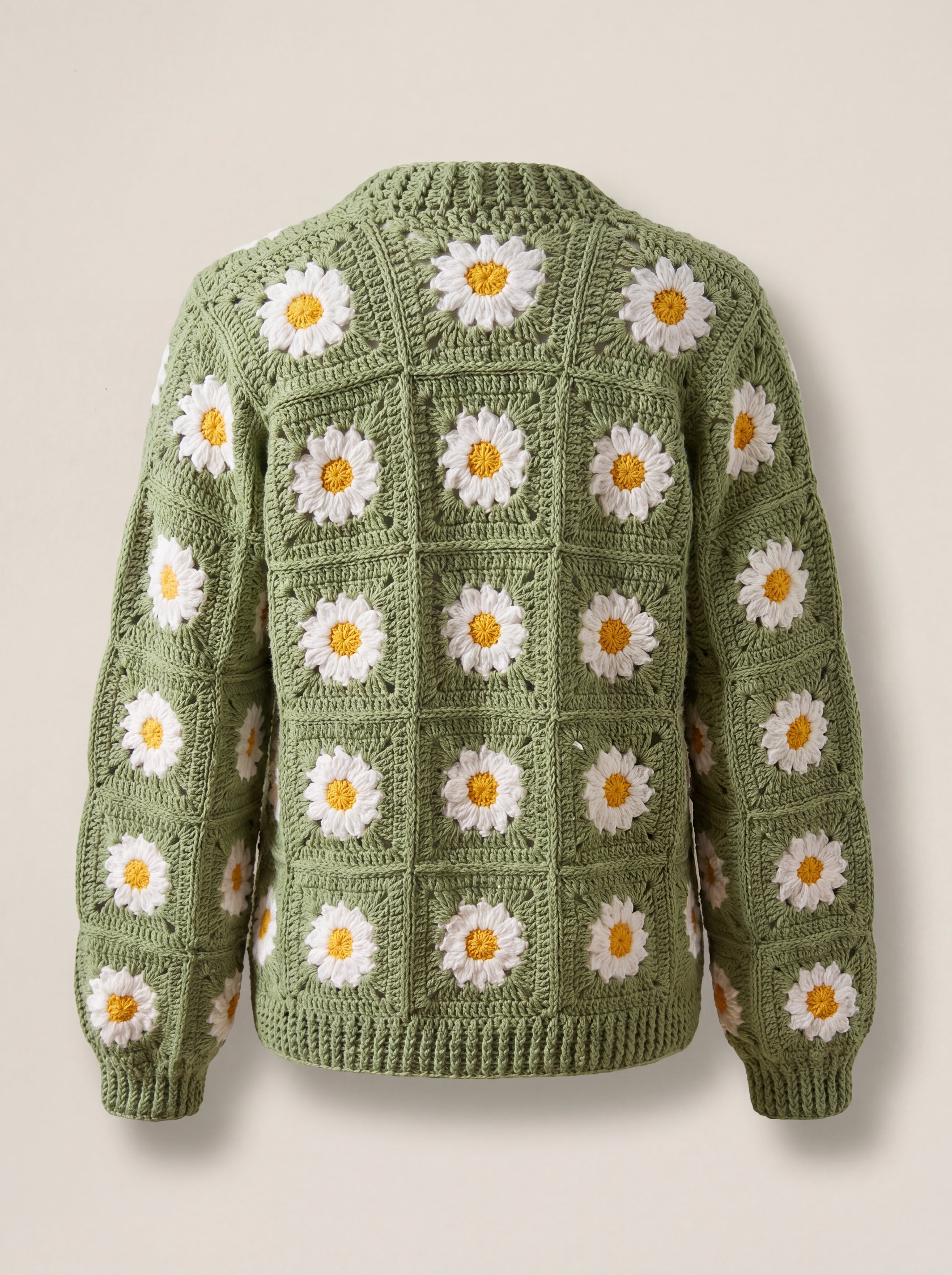 Handmade organic cotton crochet cardigan by Ana Chic
