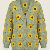 Daisy  Cardigan — handmade organic cotton crochet cardigan by Ana Chic, styled view