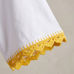 Handmade organic cotton t-shirt with crochet accents by Ana Chic