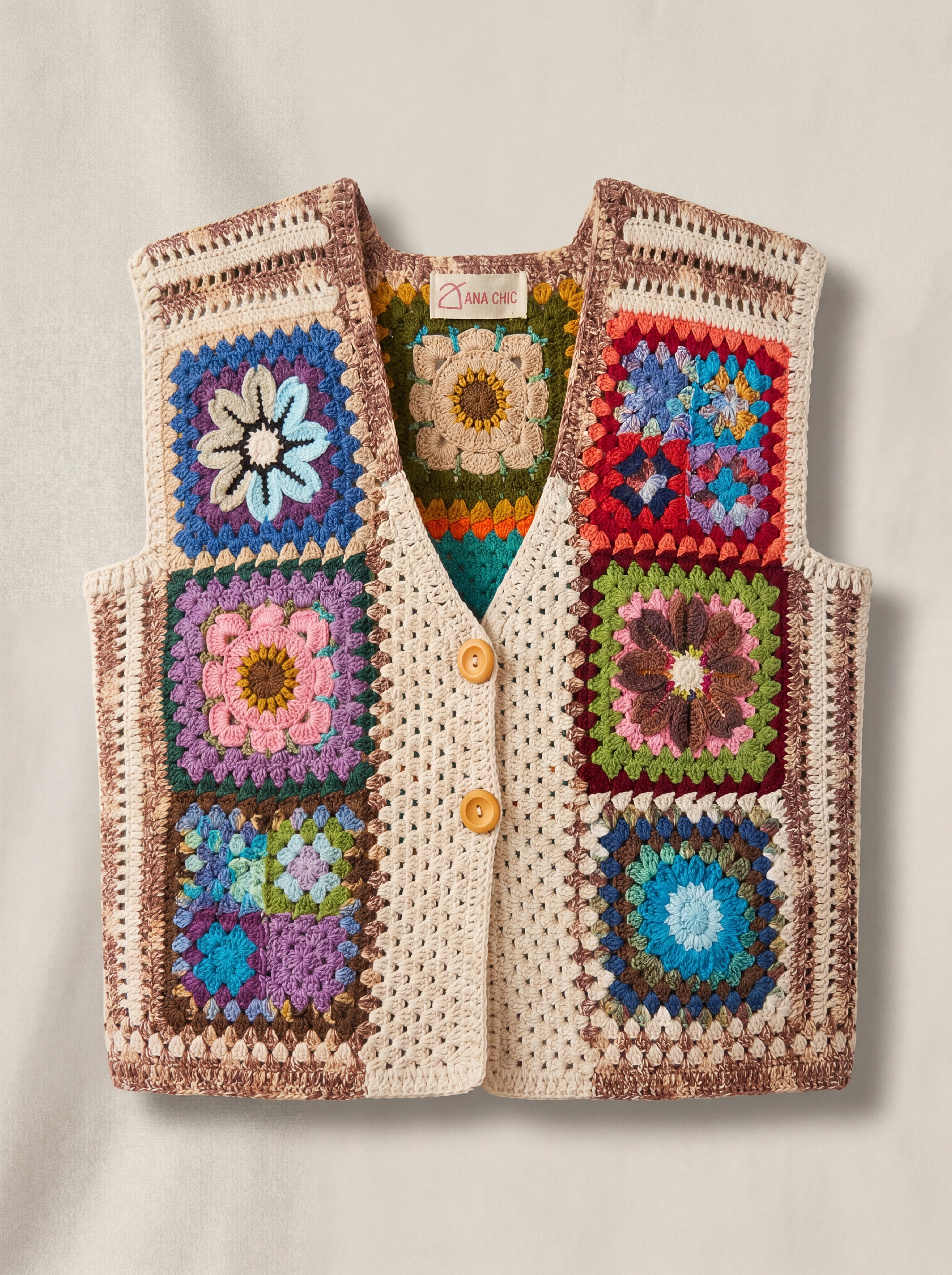 Handmade organic cotton vest by Ana Chic