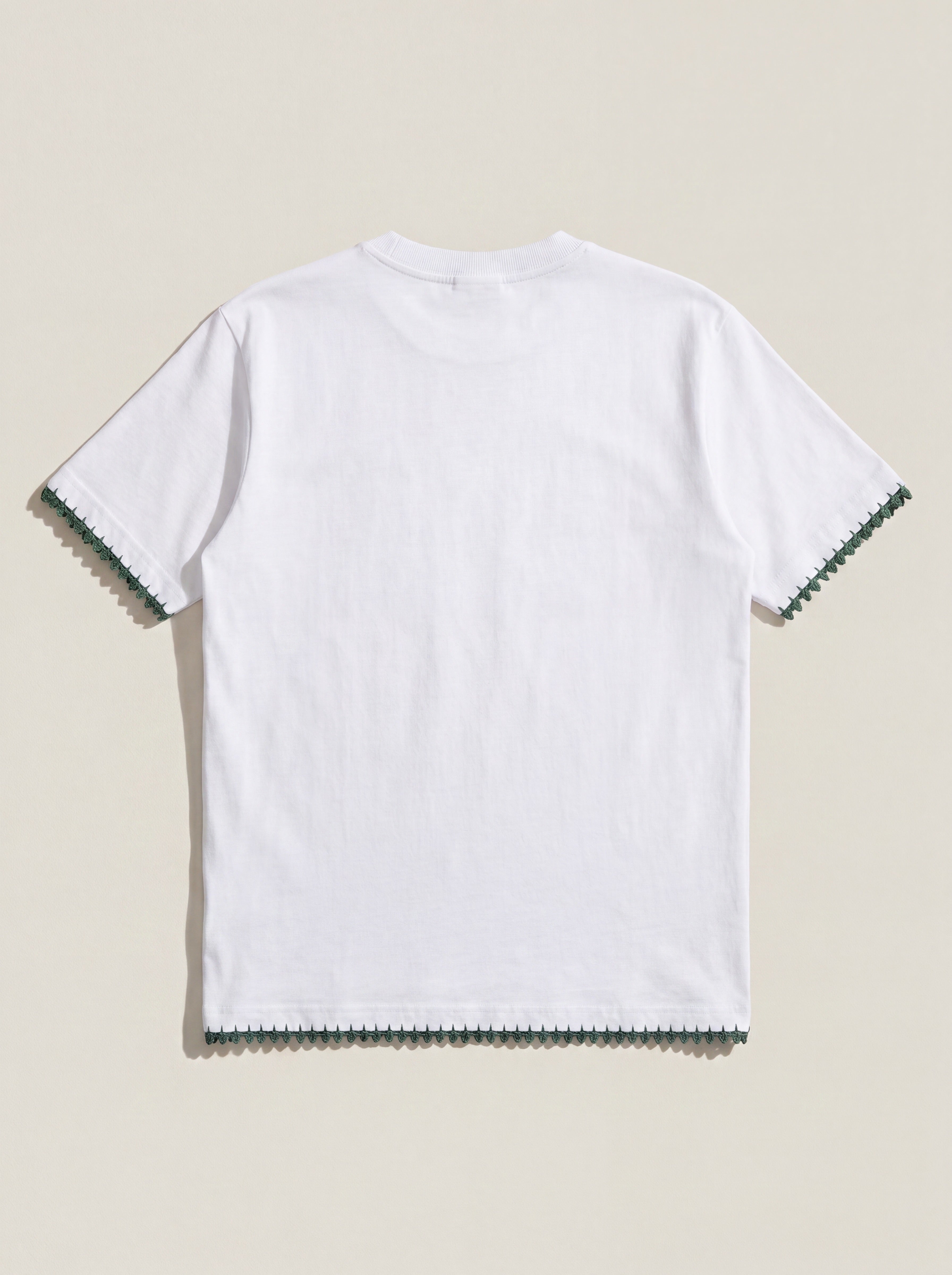 Handmade organic cotton t-shirt with crochet accents by Ana Chic