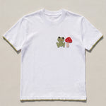Handmade organic cotton t-shirt with crochet accents by Ana Chic