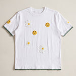 Handmade organic cotton t-shirt with crochet accents by Ana Chic