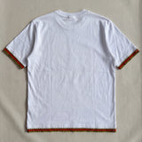 Handmade organic cotton t-shirt with crochet accents by Ana Chic