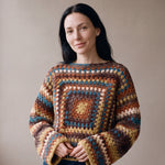 Earth Chunky Wool Jumper worn by a model, showing the wide sleeves and relaxed fit — handmade by Ana Chic