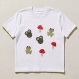 Handmade organic cotton t-shirt with crochet accents by Ana Chic
