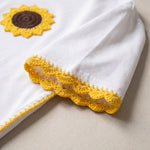 Handmade organic cotton t-shirt with crochet accents by Ana Chic