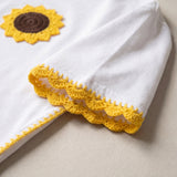 Handmade organic cotton t-shirt with crochet accents by Ana Chic