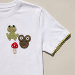 Handmade organic cotton t-shirt with crochet accents by Ana Chic