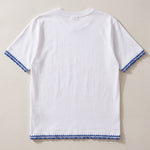Handmade organic cotton t-shirt with crochet accents by Ana Chic