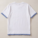 Handmade organic cotton t-shirt with crochet accents by Ana Chic