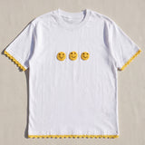 Handmade organic cotton t-shirt with crochet accents by Ana Chic