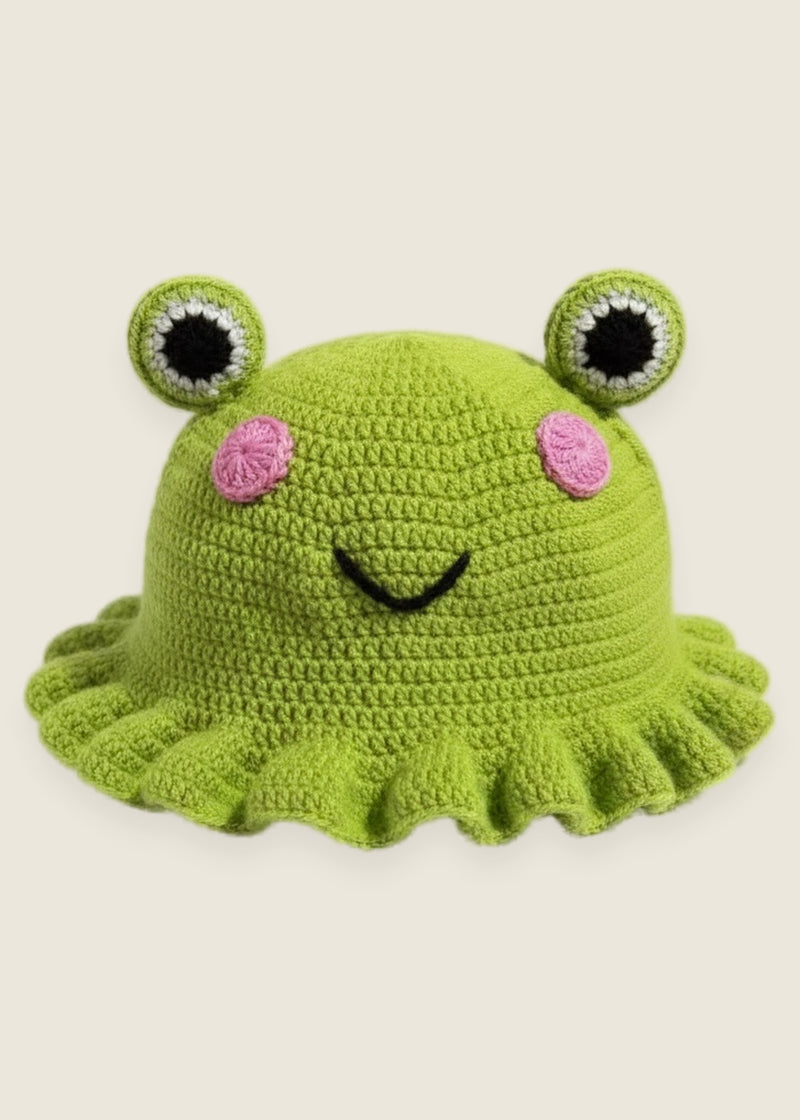 Frog Hat — handmade organic cotton crochet hat by Ana Chic