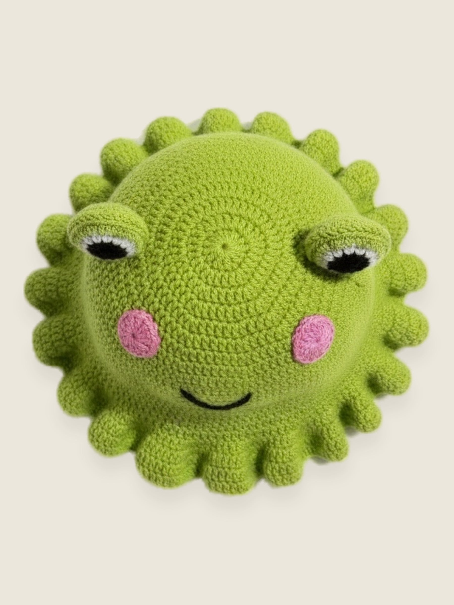 Frog Hat — handmade organic cotton crochet hat by Ana Chic, styled view
