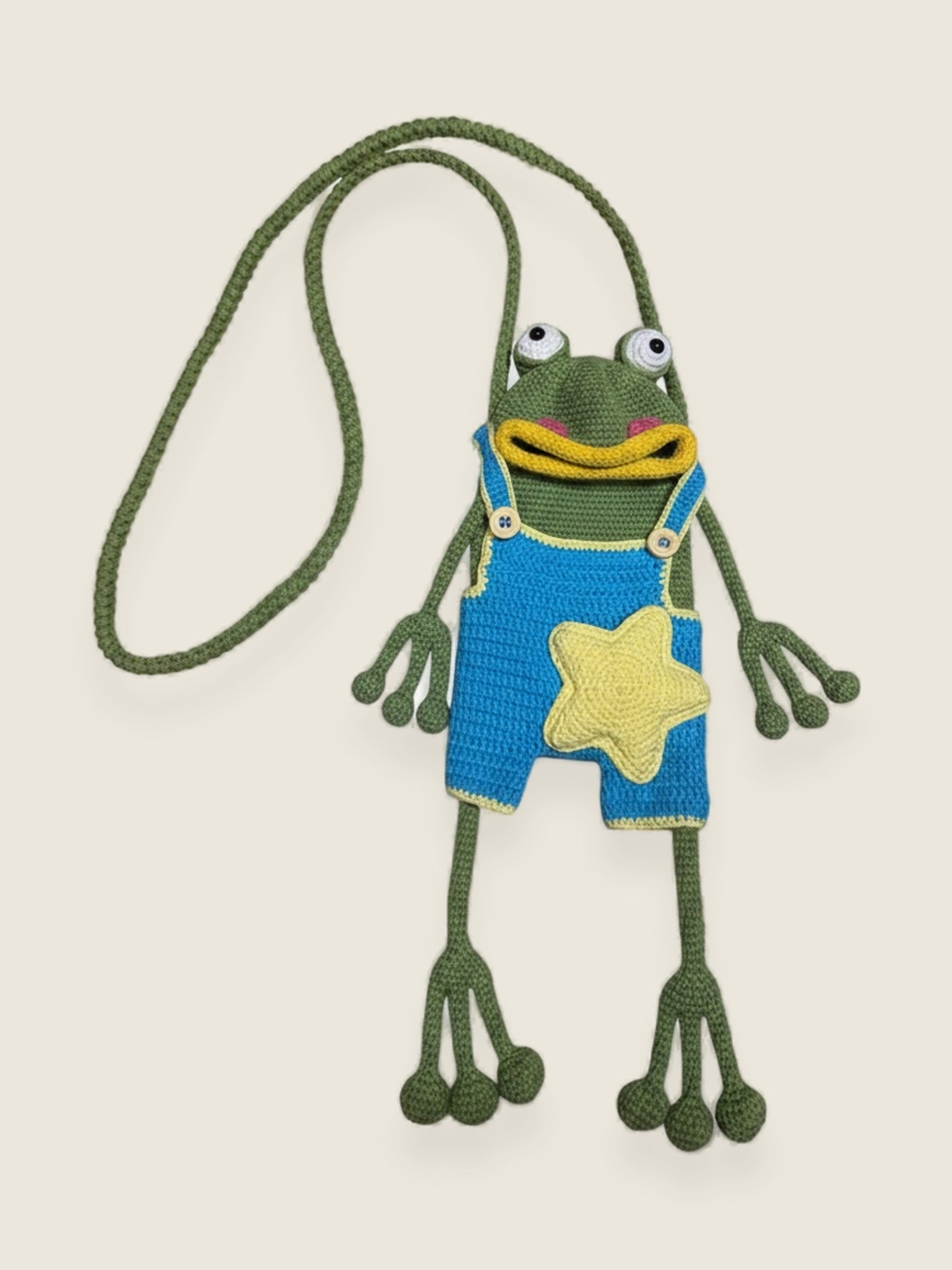 Frog Phone Bag — handmade organic cotton crochet bag by Ana Chic