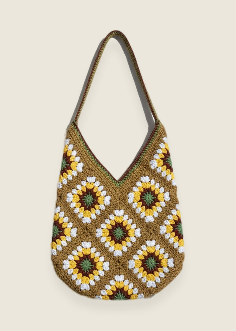 Granny Bag — handmade organic cotton crochet bag by Ana Chic, styled view