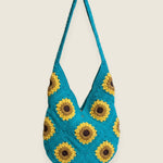 Green Sunflower Bag — handmade organic cotton crochet bag by Ana Chic