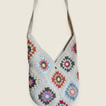Handmade crossbag — handmade organic cotton crochet bag by Ana Chic, styled view