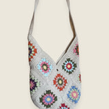 Handmade crossbag — handmade organic cotton crochet bag by Ana Chic, styled view