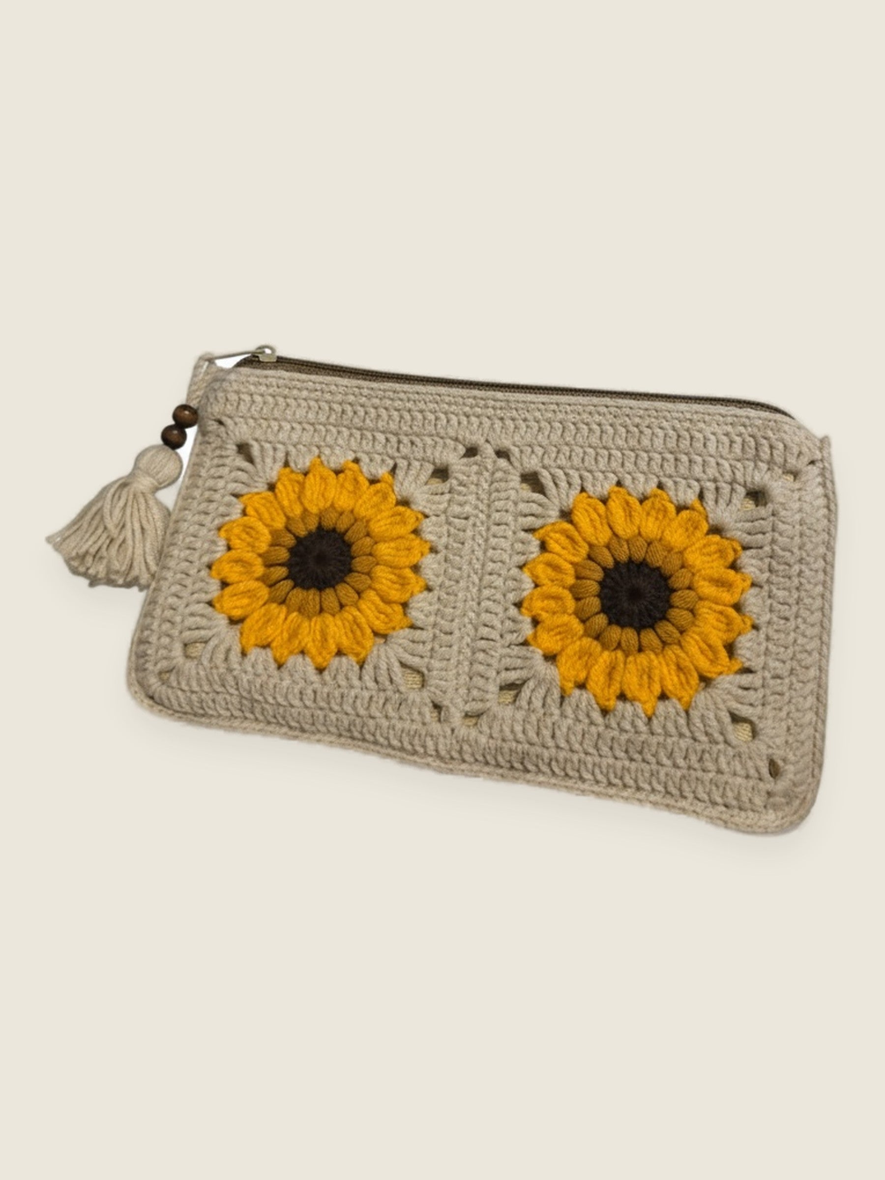 Pencil case — handmade organic cotton crochet accessories by Ana Chic, styled view