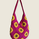 Pink Sunflower Bag — handmade organic cotton crochet bag by Ana Chic