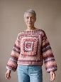 Rose Chunky Wool Jumper worn by a model, showing the wide sleeves and relaxed fit — handmade by Ana Chic