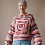 Rose Chunky Wool Jumper worn by a model, showing the wide sleeves and relaxed fit — handmade by Ana Chic
