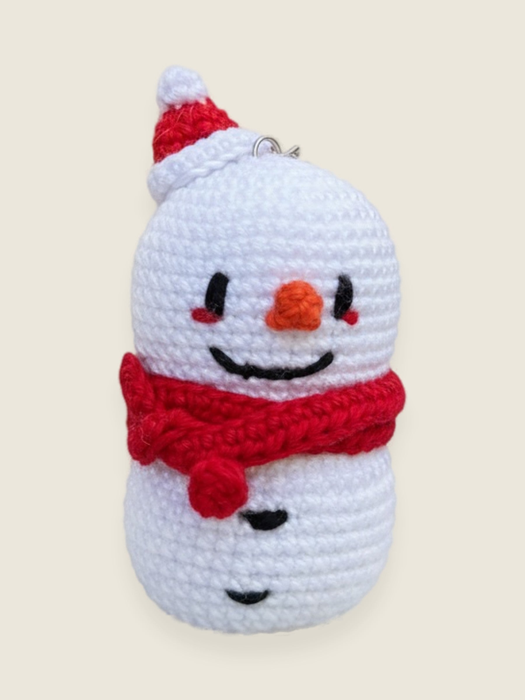 Snowball, handmade keyring by Ana Chic