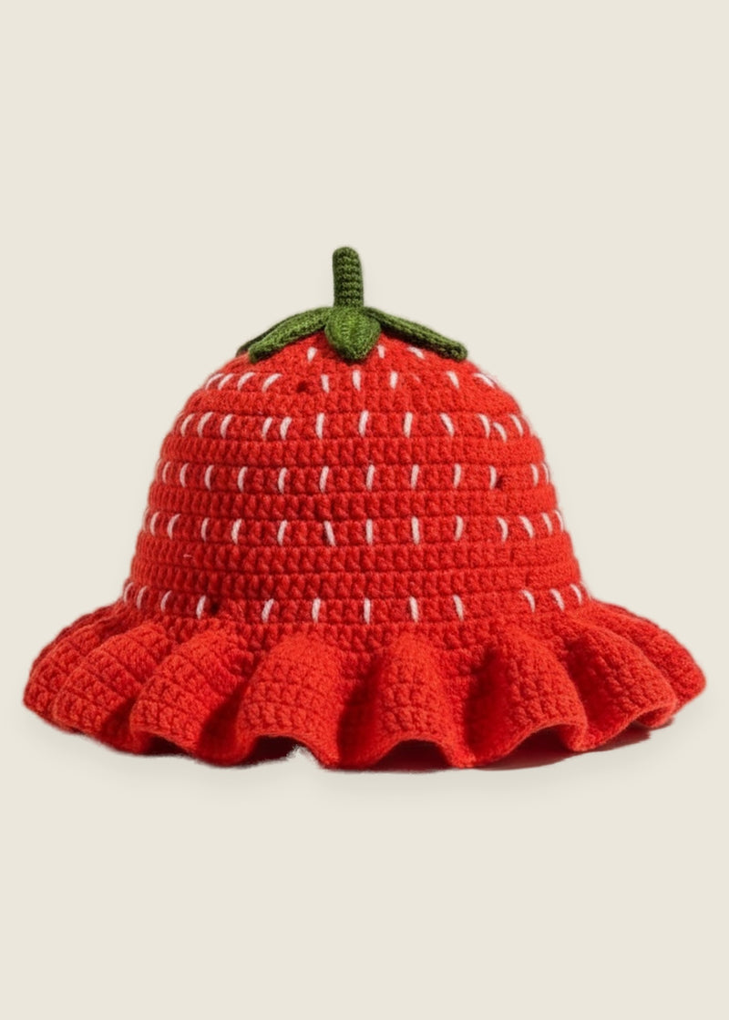 Strawberry Hat — handmade organic cotton crochet hat by Ana Chic