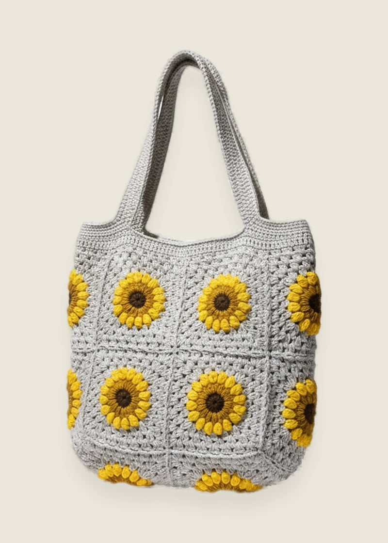 Sunflower bag — handmade organic cotton crochet bag by Ana Chic