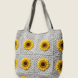 Sunflower bag — handmade organic cotton crochet bag by Ana Chic