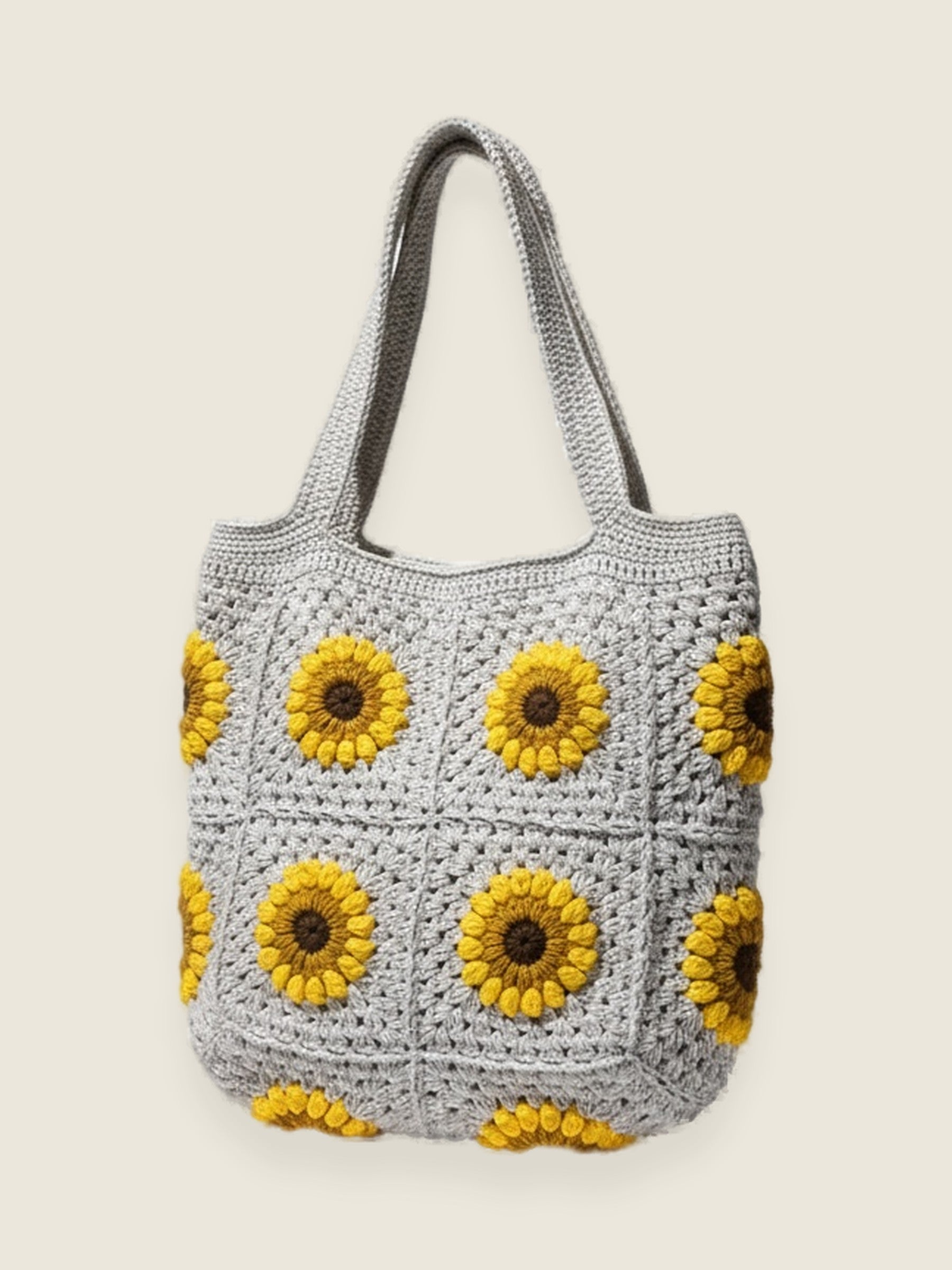 Sunflower bag — handmade organic cotton crochet bag by Ana Chic