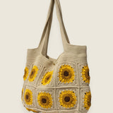 Sunflower Tote Bag — handmade organic cotton crochet bag by Ana Chic