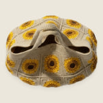 Sunflower Tote Bag — handmade organic cotton crochet bag by Ana Chic, styled view