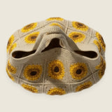 Sunflower Tote Bag — handmade organic cotton crochet bag by Ana Chic, styled view