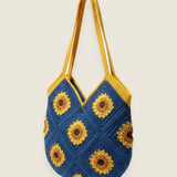 Sunflower bag — handmade organic cotton crochet bag by Ana Chic