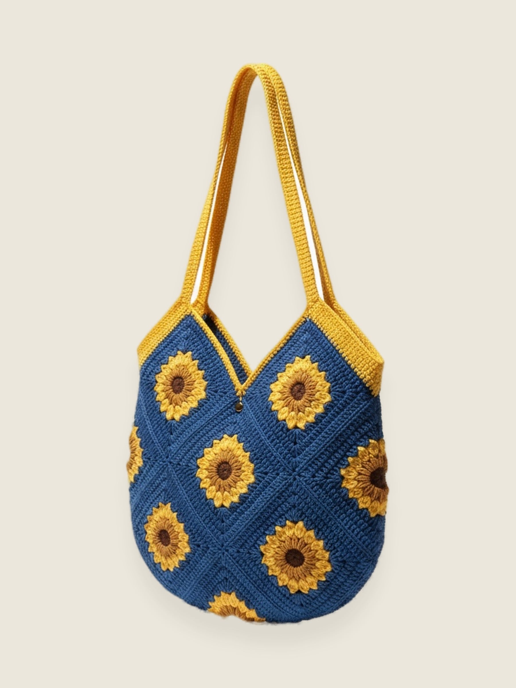 Sunflower bag — handmade organic cotton crochet bag by Ana Chic