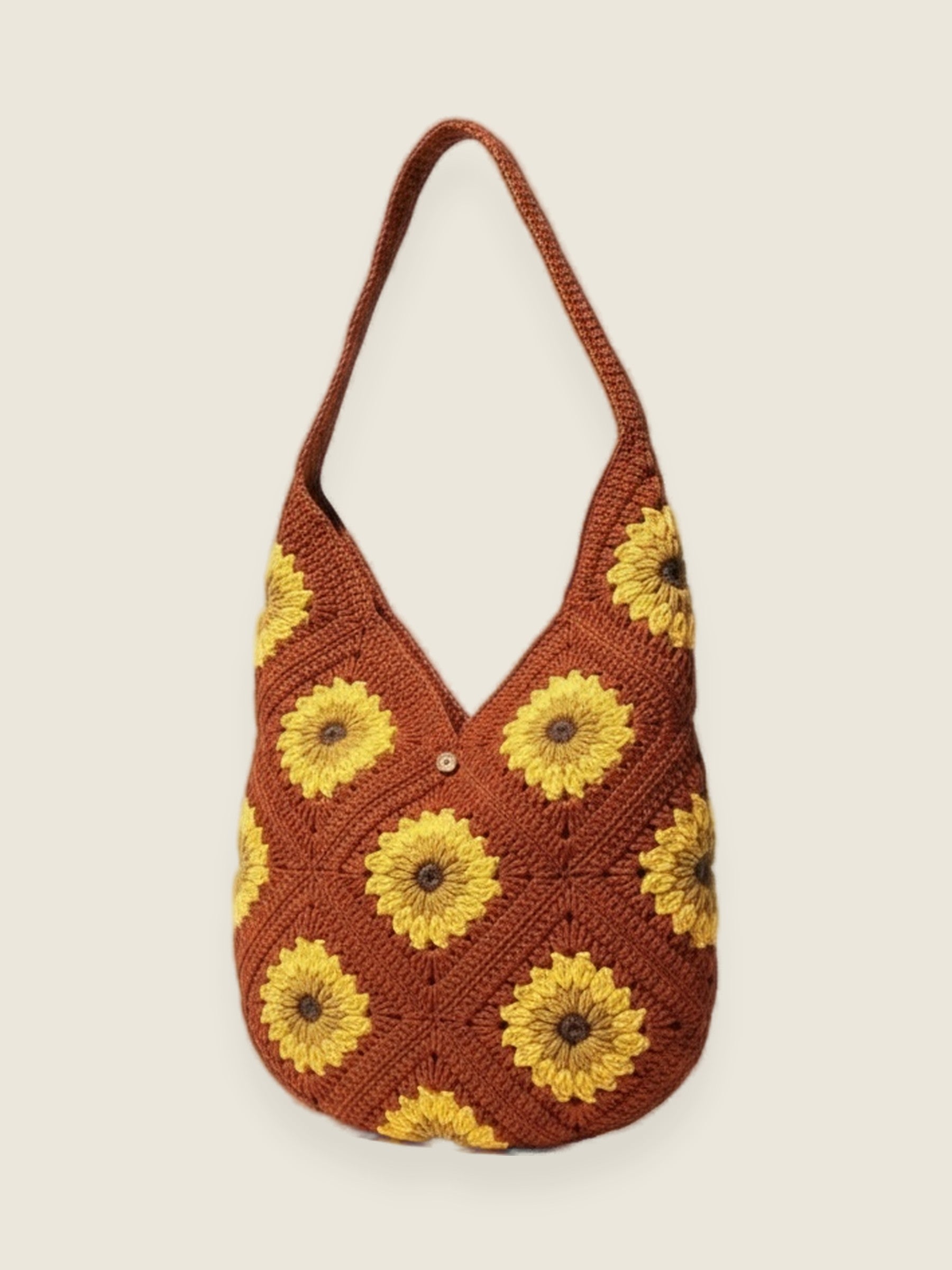 Sunflower bag — handmade organic cotton crochet bag by Ana Chic
