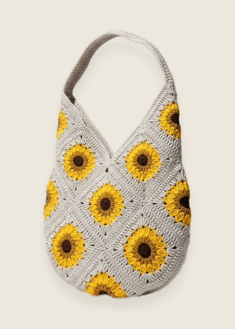 Sunflower bag — handmade organic cotton crochet bag by Ana Chic