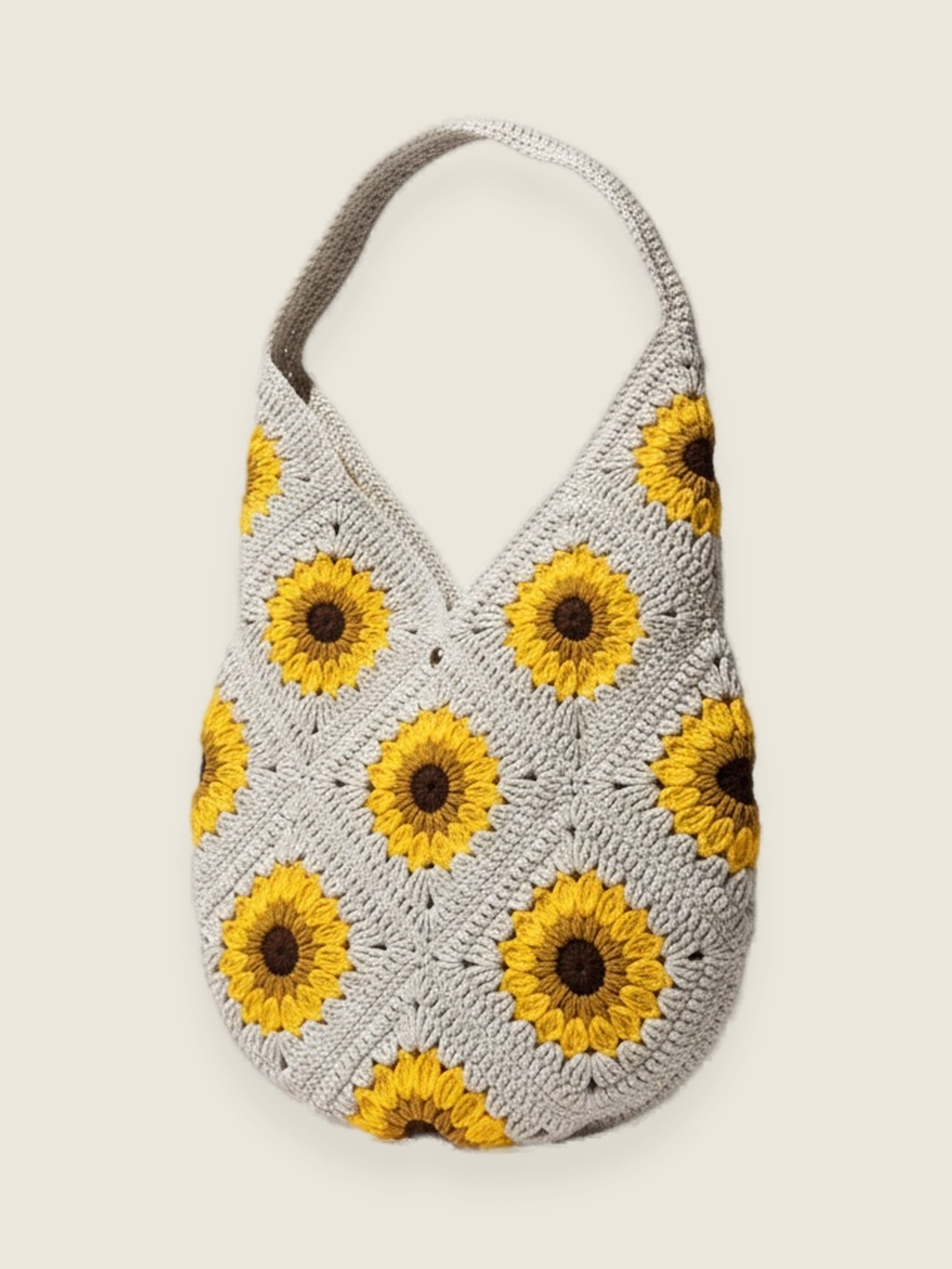 Sunflower bag — handmade organic cotton crochet bag by Ana Chic