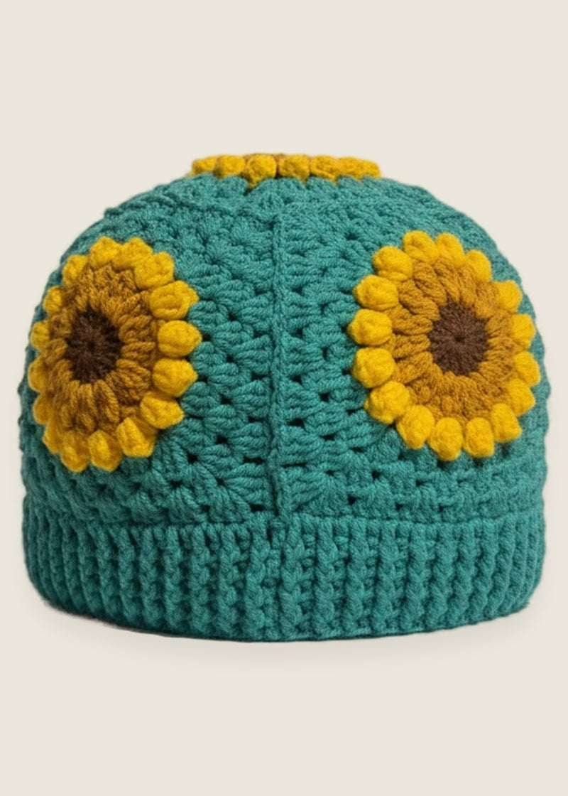 Sunflower Beanie — handmade organic cotton crochet beanie by Ana Chic