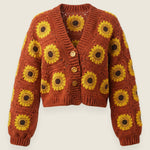 Sunflower Crop Cardigan — handmade organic cotton crochet cardigan by Ana Chic