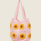 Handmade organic cotton crochet sunshine bag by Ana Chic