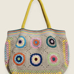 Circle Tote Bag — handmade organic cotton crochet bag by Ana Chic, styled view